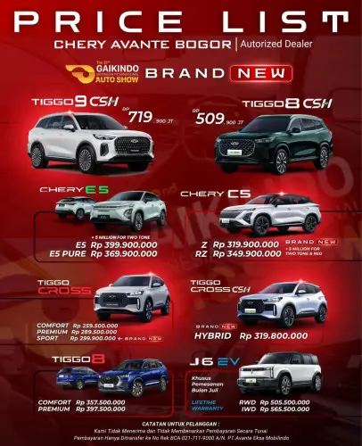 Pricelist Harga Chery klender 2025